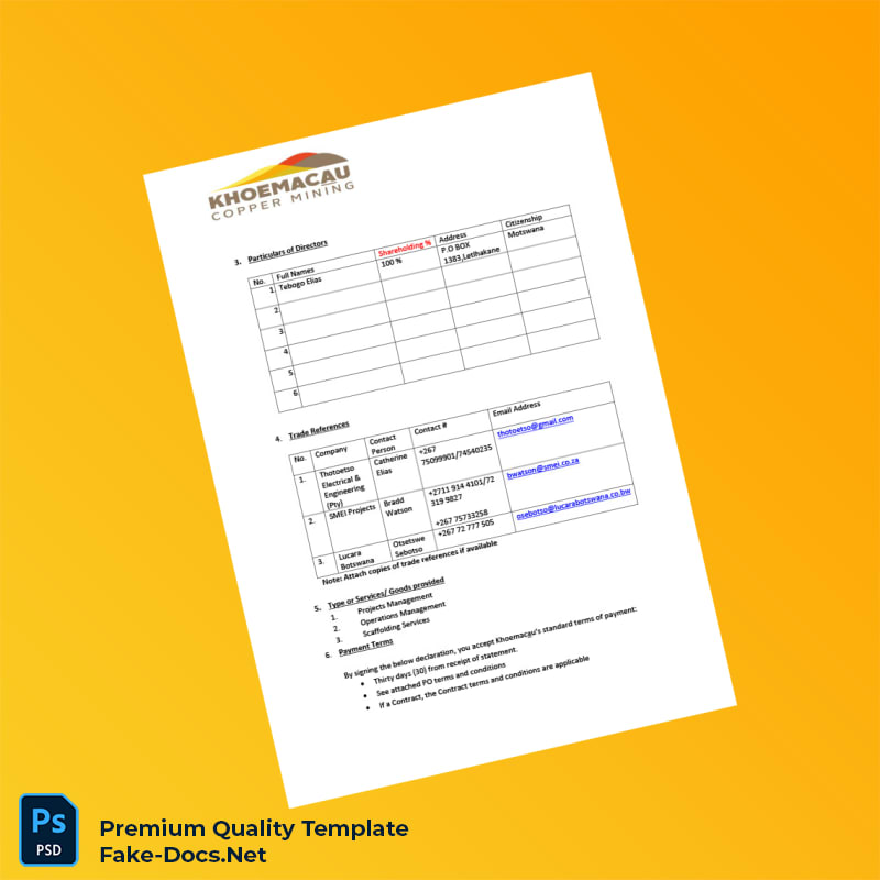 Botswana Bridgegap Investments Pty Ltd Business Registration Certificate Template (Word & PDF) 3 page Botswana Bridgegap Investments Pty Ltd Business Registration Certificate Template (Word & PDF) 3 page