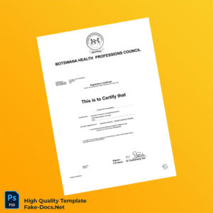 Botswana Health Professions Council Registration Certificate Template in Word and PDF formats Botswana Health Professions Council Registration Certificate Template in Word and PDF formats
