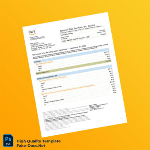 Brazil Amazon Web Services Invoice Template in Word and PDF formats 3 page Brazil Amazon Web Services Invoice Template in Word and PDF formats 3 page