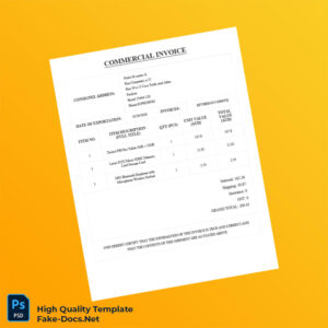 Brazil Commercial Invoice Template in Word and PDF formats Brazil Commercial Invoice Template in Word and PDF formats
