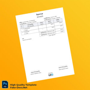 Cambodia Bill24 Invoice Template in Word and PDF formats