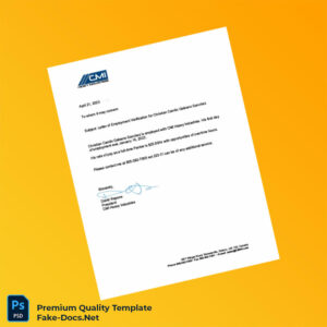 Canada CMI Heavy Industries Employment Verification Letter Template (Word & PDF)