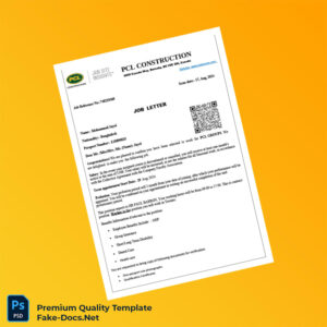 Canada PCL GROUPS Employment Verification Letter Template (Word & PDF) 3 page