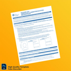 Canada Registration Certificate Template in Word and PDF formats 2 page