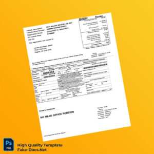 Canada Saskatchewan Vehicle Registration Certificate Template in Word and PDF formats Canada Saskatchewan Vehicle Registration Certificate Template in Word and PDF formats