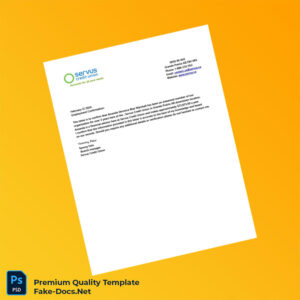 Canada Servus Credit Union Employment Verification Letter Template (Word & PDF)