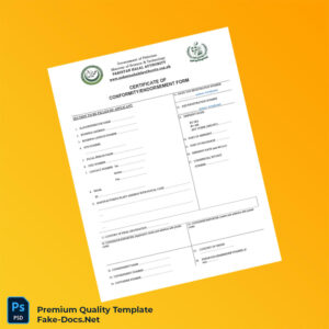 Certificate of Conformity Registration Certificate Template (Word & PDF) 3 page
