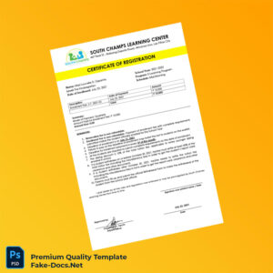 Certificate of Registration Template (Word & PDF)