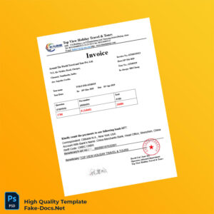 China Around The World Travel and Tour Pvt Ltd Invoice Template in Word and PDF formats