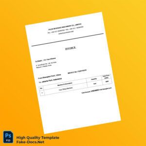 China Fillex Beverage Machinery Co Limited Invoice Template in Word and PDF formats China Fillex Beverage Machinery Co Limited Invoice Template in Word and PDF formats