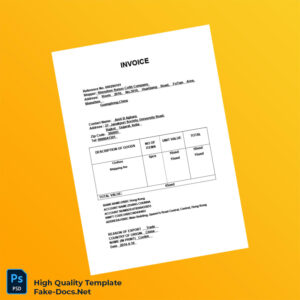 China Shenzhen Sunuo Colth Company Invoice Template in Word and PDF formats