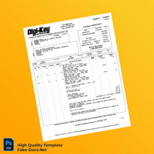 Colombia Digi-Key Invoice Template in Word and PDF formats 2 page