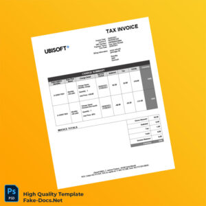 Denmark Ubisoft Tax Invoice Template in Word and PDF formats 2 page Denmark Ubisoft Tax Invoice Template in Word and PDF formats 2 page