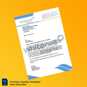 Denmark Whitecell System Employment Verification Letter Template (Word & PDF)