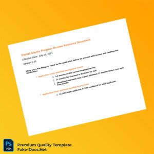 Dental Grants Program Employment Verification Letter Template (Word & PDF) 7 page