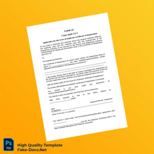 Duplicate Vehicle Registration Certificate Application Template in Word and PDF formats 3 page Duplicate Vehicle Registration Certificate Application Template in Word and PDF formats 3 page