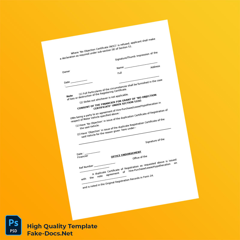 Duplicate Vehicle Registration Certificate Application Template in Word and PDF formats 3 page Duplicate Vehicle Registration Certificate Application Template in Word and PDF formats 3 page