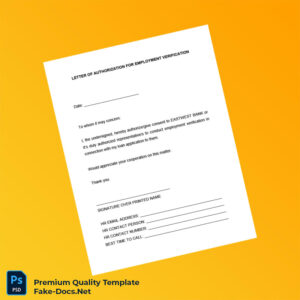 Eastwest Bank Employment Verification Letter Template (Word & PDF)