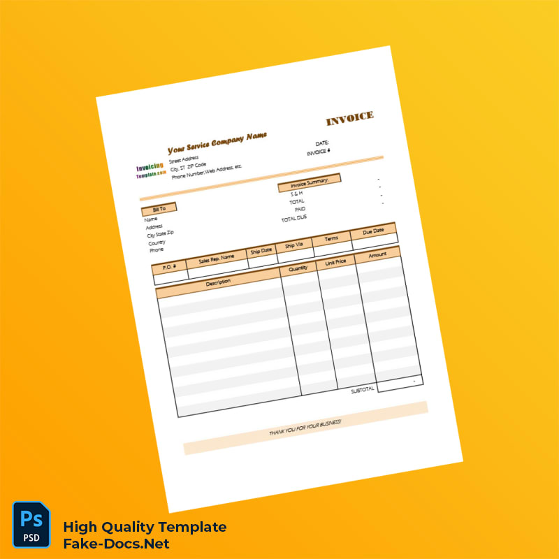 Editable Customer Invoice Template in Word and PDF formats 2 page Editable Customer Invoice Template in Word and PDF formats 2 page