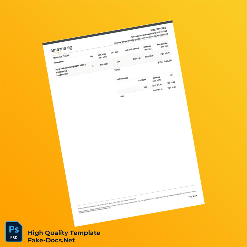Egypt Souq com Invoice Template in Word and PDF formats 4 page Egypt Souq com Invoice Template in Word and PDF formats 4 page