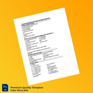 Electronic Registration of Traders Registration Certificate Template (Word & PDF) 6 page