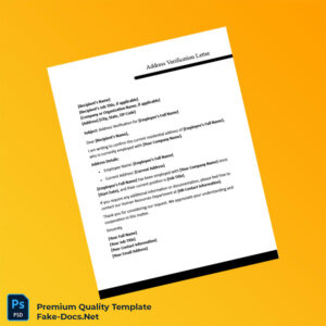 Employer Address Verification Letter Template (Word & PDF)