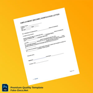 Employment Income Verification Letter Template (Word & PDF)