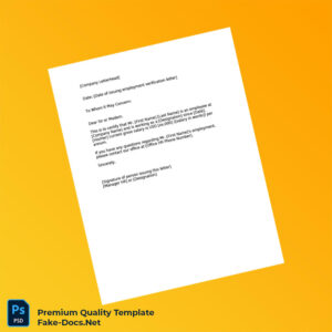 Employment Verification Letter Template (Word & PDF)