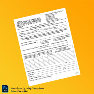 Experience Verification Form Employment Verification Letter Template (Word & PDF) 2 page