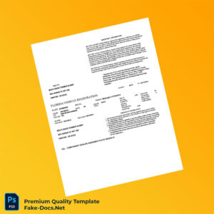 Florida Department of Highway Safety Vehicle Registration Certificate Template (Word & PDF)