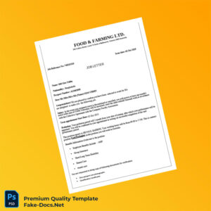 Food Farming LTD Employment Verification Letter Template (Word & PDF) 3 page