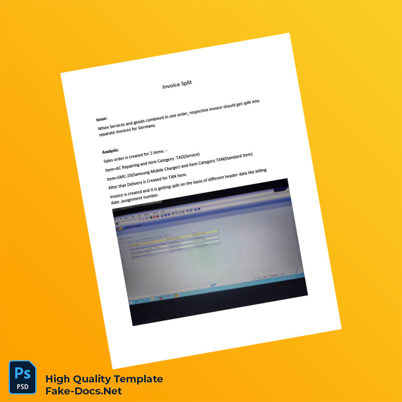 Germany Invoice Split Template in Word and PDF formats 5 page Germany Invoice Split Template in Word and PDF formats 5 page