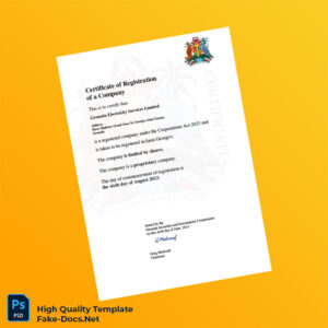 Grenada Securities and Investments Commission Certificate of Registration Template in Word and PDF formats Grenada Securities and Investments Commission Certificate of Registration Template in Word and PDF formats