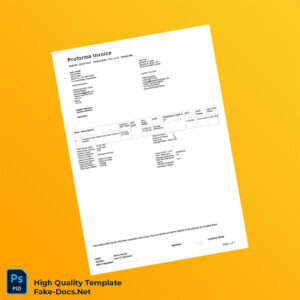 Hong Kong Hok Wi Man Proforma Invoice Template in Word and PDF formats Hong Kong Hok Wi Man Proforma Invoice Template in Word and PDF formats