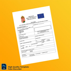 Hungary Ministry of Interior Editable Registration Certificate Template in Word and PDF formats 3 page Hungary Ministry of Interior Editable Registration Certificate Template in Word and PDF formats 3 page