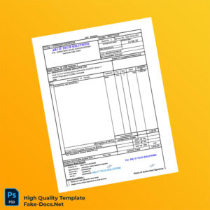 India ARJ IT Tech Solutions Invoice Template in Word and PDF formats 2 page India ARJ IT Tech Solutions Invoice Template in Word and PDF formats 2 page