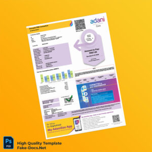 India Adani Gas Invoice Template in Word and PDF formats 3 page