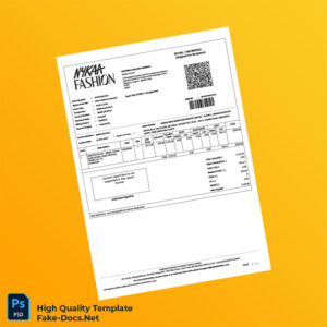 India Adidas India Marketing Private Limited Invoice Template in Word and PDF formats