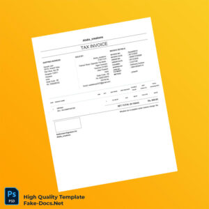 India Ahdia_creations Tax Invoice Template in Word and PDF formats