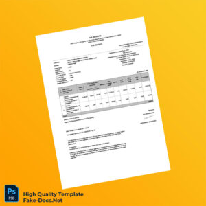 India Air India Ltd Tax Invoice Template in Word and PDF formats