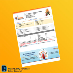 India Akil Indane Gas Agency Invoice Template in Word and PDF formats 2 page