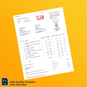 India Akinfo Tools Private Limited Invoice Template in Word and PDF formats 2 page