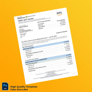 India Amazon Internet Services Private Ltd Invoice Template in Word and PDF formats 2 page India Amazon Internet Services Private Ltd Invoice Template in Word and PDF formats 2 page