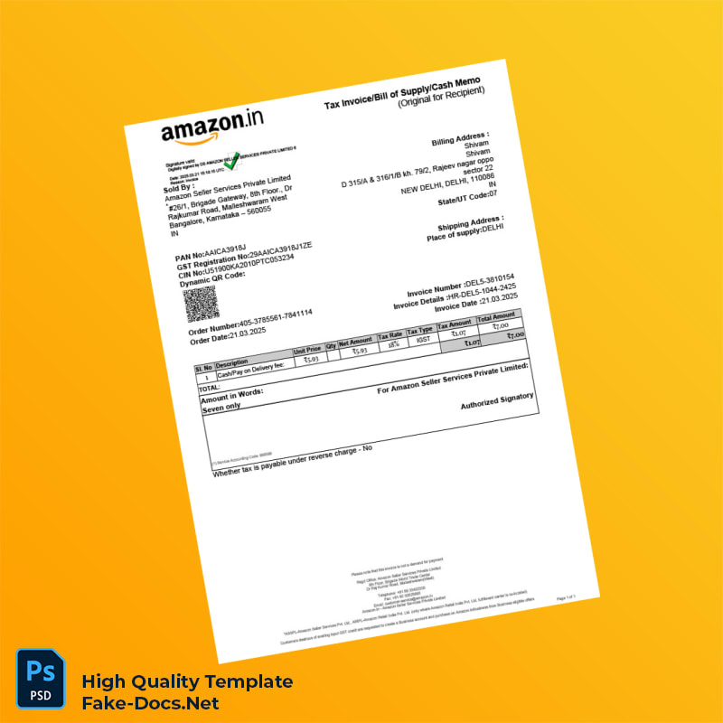 India Amazon Seller Services Invoice Template in Word and PDF formats India R K WorldInfocom Pvt Ltd Tax Invoice Template in Wor 2 page India Amazon Seller Services Invoice Template in Word and PDF formats India R K WorldInfocom Pvt Ltd Tax Invoice Template in Wor 2 page