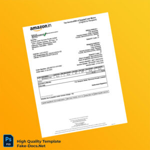 India Amazon Seller Services Private Limited Invoice Template in Word and PDF formats 2 page India Amazon Seller Services Private Limited Invoice Template in Word and PDF formats 2 page