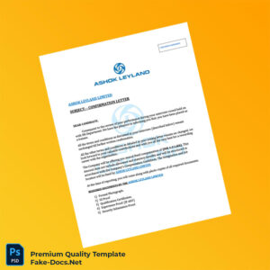 India Ashok Leyland Limited Employment Verification Letter Template (Word & PDF) 3 page