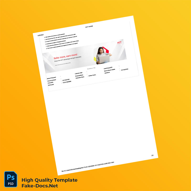 India Atria Convergence Technologies Limited Invoice Template in Word and PDF formats 2 page India Atria Convergence Technologies Limited Invoice Template in Word and PDF formats 2 page