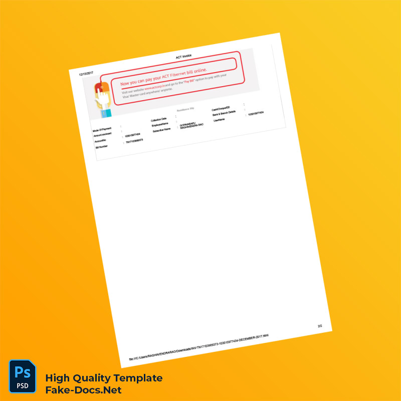 India Atria Convergence Technologies Pvt Ltd Invoice Template in Word and PDF formats 2 page India Atria Convergence Technologies Pvt Ltd Invoice Template in Word and PDF formats 2 page