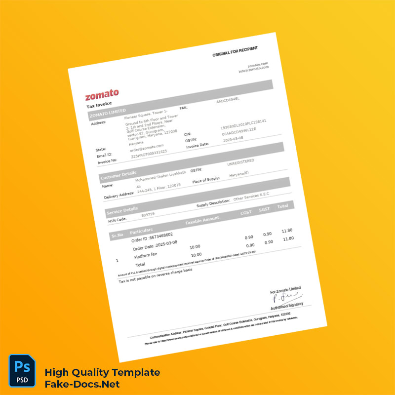 India BIKKGANE BIRYANI LLP Tax Invoice Template in Word and PDF formats 2 page India BIKKGANE BIRYANI LLP Tax Invoice Template in Word and PDF formats 2 page