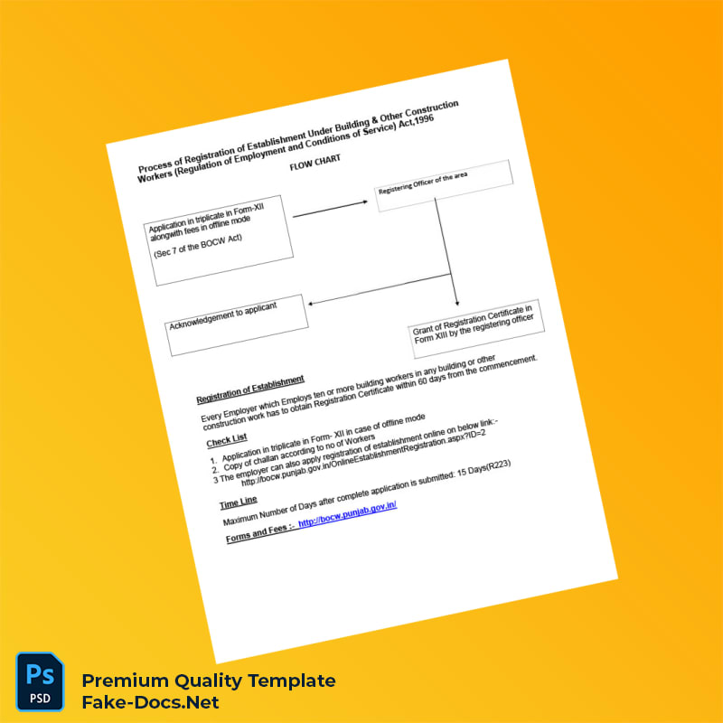 India BOCW Authority Editable Registration Certificate Template (Word & PDF) 7 page India BOCW Authority Editable Registration Certificate Template (Word & PDF) 7 page